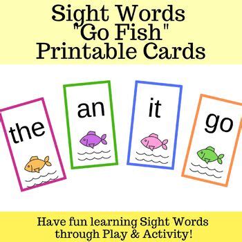 sight word fishing game|sight word go fish printable.